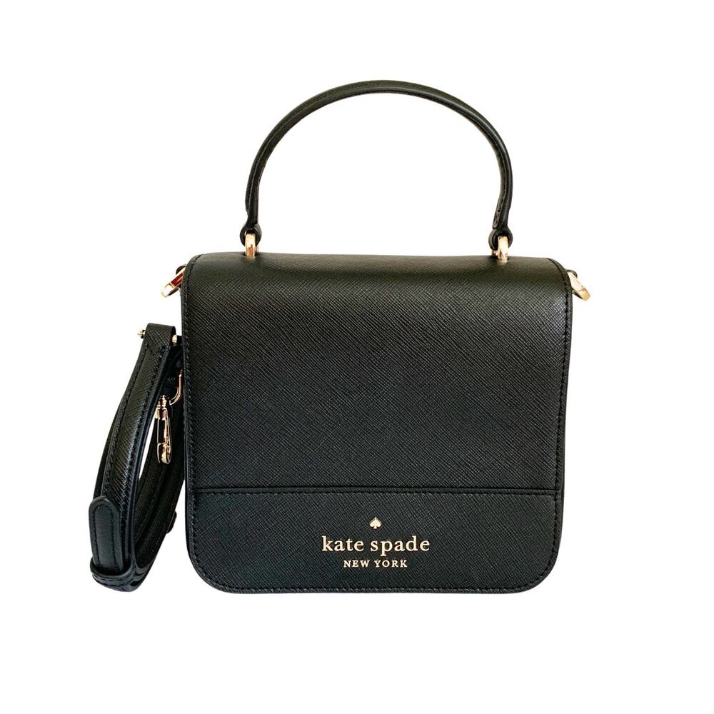 Kate Spade New York Black Staci Square Crossbody Saffiano Leather